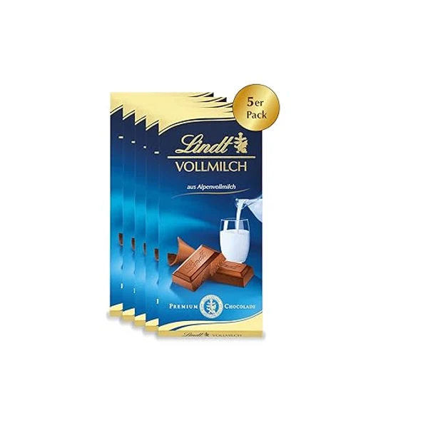 Lindt Vollmilch Alpenvollmilch-Tafel (5 × 100 g) Lindt Vollmilch Alpenvollmilch-Tafel (5 × 100 g)