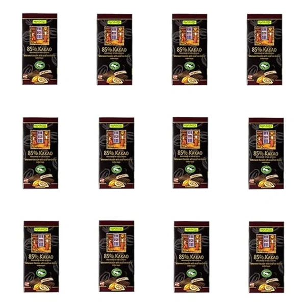 Rapunzel Bitterschokolade 85 % Kakao HIH (12 × 80 g)